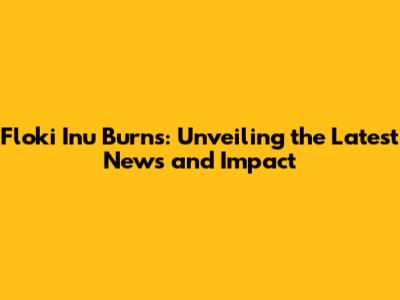 Floki Inu Burns: Unveiling the Latest News and Impact