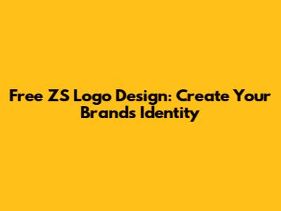 Free ZS Logo Design: Create Your Brand's Identity