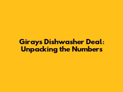 Giray's Dishwasher Deal: Unpacking the Numbers