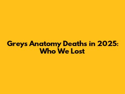Grey's Anatomy Deaths in 2025: Who We Lost