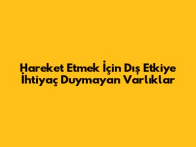 Hareket Etmek İçin Dış Etkiye İhtiyaç Duymayan Varlıklar