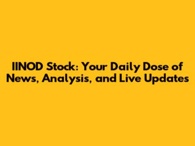 IINOD Stock: Your Daily Dose of News, Analysis, and Live Updates