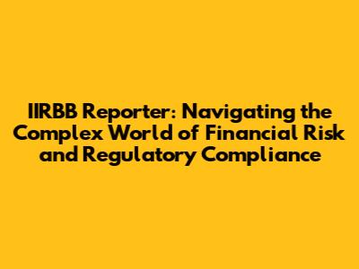 IIRBB Reporter: Navigating the Complex World of Financial Risk and Regulatory Compliance