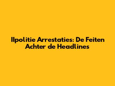 IIpolitie Arrestaties: De Feiten Achter de Headlines