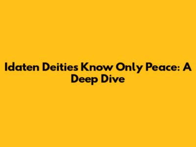 Idaten Deities Know Only Peace: A Deep Dive