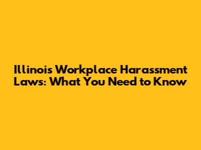 Illinois Workplace Harassment Laws: What You Need to Know