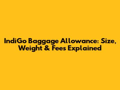 IndiGo Baggage Allowance: Size, Weight & Fees Explained