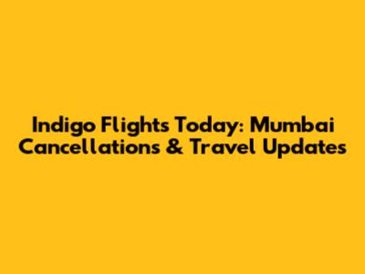 Indigo Flights Today: Mumbai Cancellations & Travel Updates