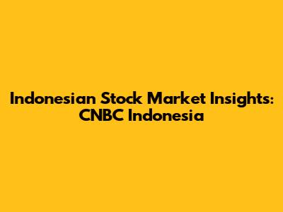 Indonesian Stock Market Insights: CNBC Indonesia
