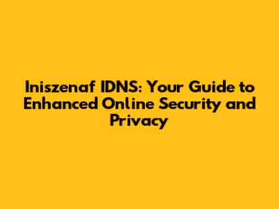 Iniszenaf IDNS: Your Guide to Enhanced Online Security and Privacy