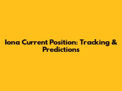 Iona Current Position: Tracking & Predictions