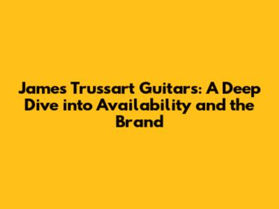 James Trussart Guitars: A Deep Dive into Availability and the Brand