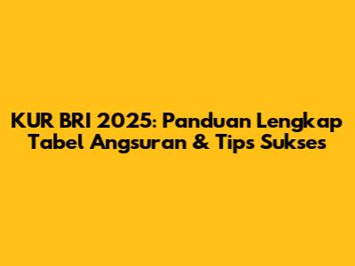 KUR BRI 2025: Panduan Lengkap Tabel Angsuran & Tips Sukses