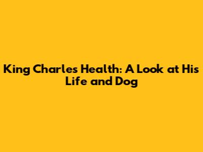 King Charles' Health: A Look at His Life and Dog