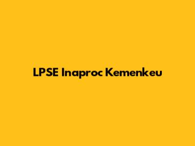LPSE Inaproc Kemenkeu