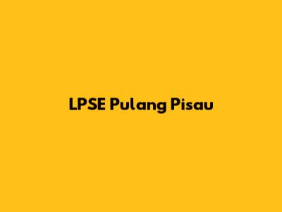 LPSE Pulang Pisau