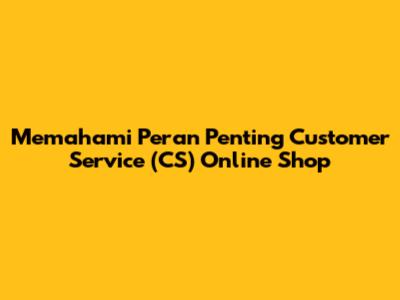 Memahami Peran Penting Customer Service (CS) Online Shop