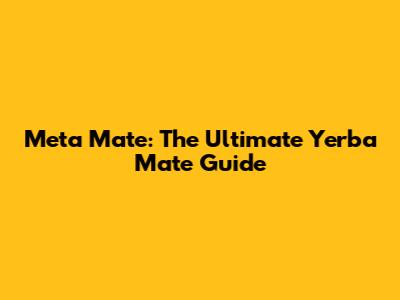 Meta Mate: The Ultimate Yerba Mate Guide