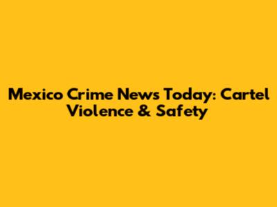 Mexico Crime News Today: Cartel Violence & Safety