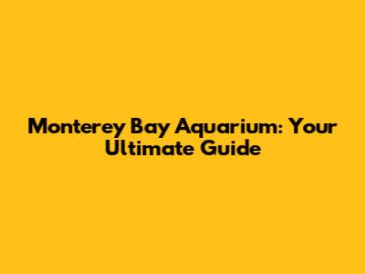 Monterey Bay Aquarium: Your Ultimate Guide