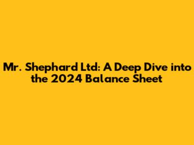 Mr. Shephard Ltd: A Deep Dive into the 2024 Balance Sheet