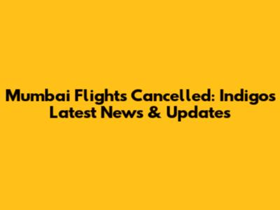 Mumbai Flights Cancelled: Indigo's Latest News & Updates
