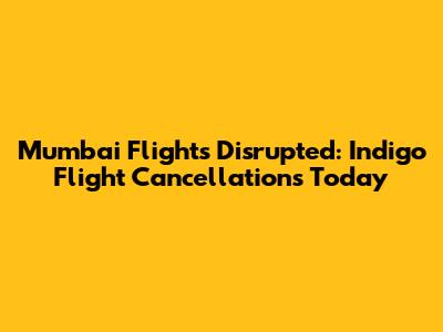 Mumbai Flights Disrupted: Indigo Flight Cancellations Today