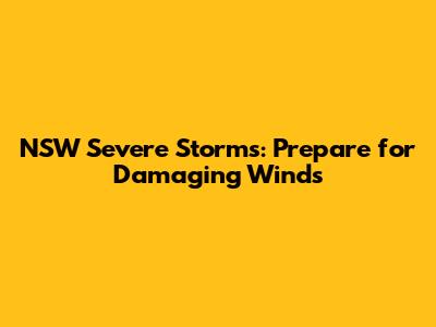 NSW Severe Storms: Prepare for Damaging Winds