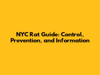 NYC Rat Guide: Control, Prevention, and Information
