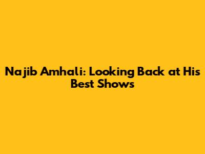 Najib Amhali: Looking Back at His Best Shows