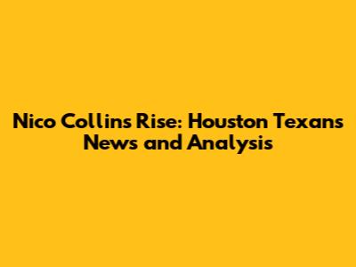 Nico Collins' Rise: Houston Texans News and Analysis