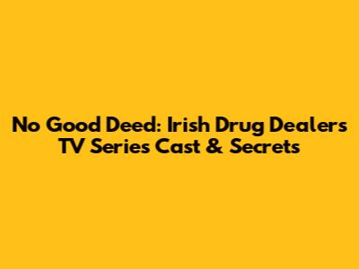 No Good Deed: Irish Drug Dealer's TV Series Cast & Secrets
