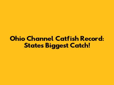 Ohio Channel Catfish Record: State's Biggest Catch!
