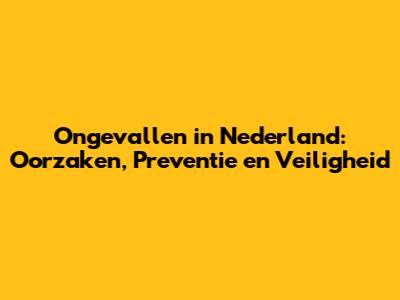 Ongevallen in Nederland: Oorzaken, Preventie en Veiligheid