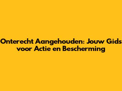 Onterecht Aangehouden: Jouw Gids voor Actie en Bescherming