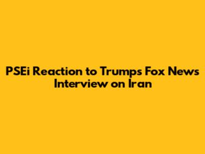 PSEi Reaction to Trump's Fox News Interview on Iran