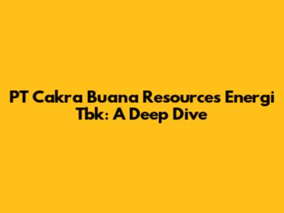 PT Cakra Buana Resources Energi Tbk: A Deep Dive