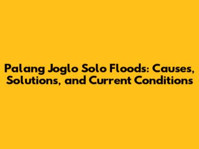 Palang Joglo Solo Floods: Causes, Solutions, and Current Conditions