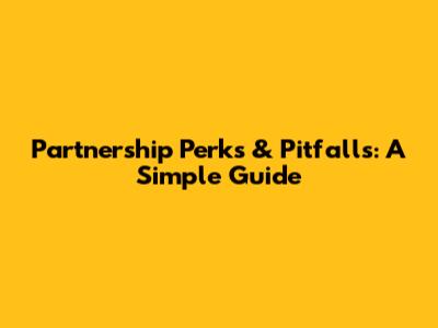 Partnership Perks & Pitfalls: A Simple Guide
