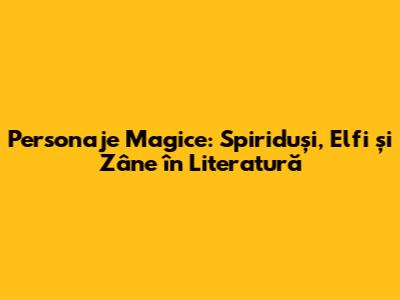 Personaje Magice: Spiriduși, Elfi și Zâne în Literatură