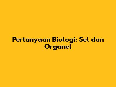 Pertanyaan Biologi: Sel dan Organel