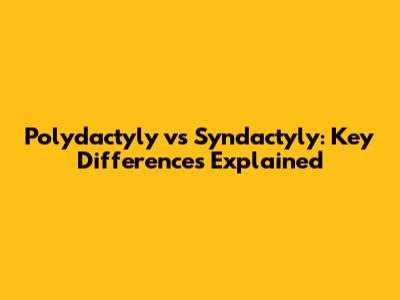 Polydactyly vs Syndactyly: Key Differences Explained
