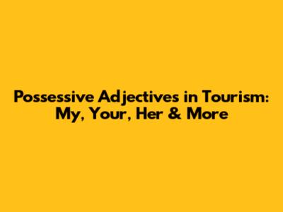 Possessive Adjectives in Tourism: My, Your, Her & More