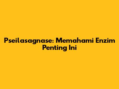 Pseilasagnase: Memahami Enzim Penting Ini
