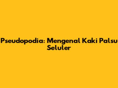 Pseudopodia: Mengenal Kaki Palsu Seluler
