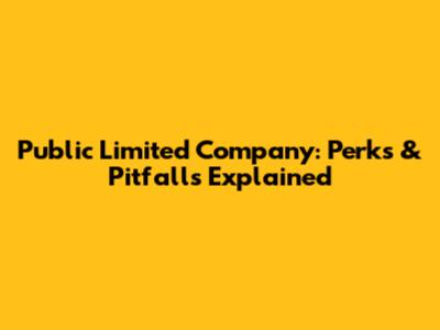 Public Limited Company: Perks & Pitfalls Explained
