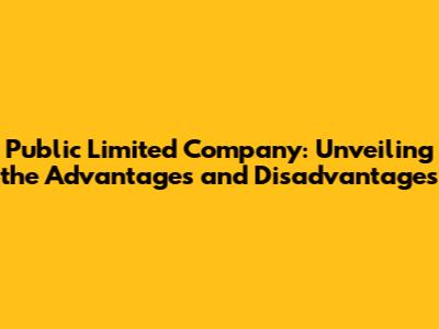 Public Limited Company: Unveiling the Advantages and Disadvantages