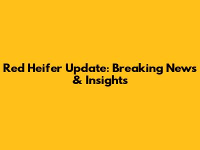 Red Heifer Update: Breaking News & Insights