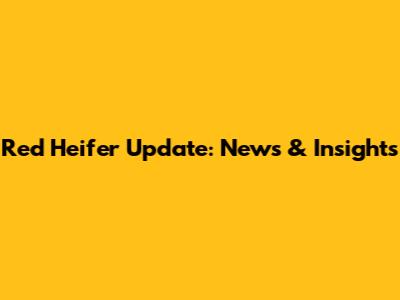 Red Heifer Update: News & Insights