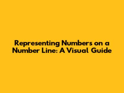 Representing Numbers on a Number Line: A Visual Guide